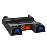 Maxbell Vertical Stand+Cooling Fan+Charging Station +Game Storage for PS5 Black
