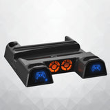 Maxbell Vertical Stand+Cooling Fan+Charging Station +Game Storage for PS5 Black