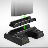 Maxbell Vertical Stand+Cooling Fan+Controller Charging Station +Game Storage for PS4