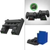 Maxbell Vertical Stand+Cooling Fan+Controller Charging Station +Game Storage for PS4