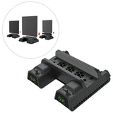 Maxbell Vertical Stand+Cooling Fan+Controller Charging Station +Game Storage for PS4