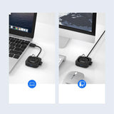Maxbell 4 Ports USB Hub Connectors Expansion for Laptop USB3.0 black 1m