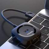 Maxbell 4 Ports USB Hub Connectors Expansion for Laptop USB3.0 black 1m