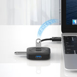 Maxbell 4 Ports USB Hub Connectors Expansion for Laptop USB3.0 black 1m