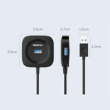 Maxbell 4 Ports USB Hub Connectors Expansion for Laptop USB3.0 black 1m