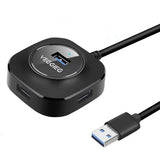 Maxbell 4 Ports USB Hub Connectors Expansion for Laptop USB3.0 black 1m