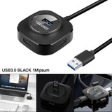 Maxbell 4 Ports USB Hub Connectors Expansion for Laptop USB3.0 black 1m
