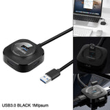 Maxbell 4 Ports USB Hub Connectors Expansion for Laptop USB3.0 black 1m