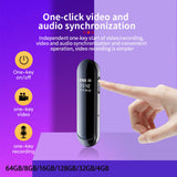 Maxbell Mini Back Clip Voice Recorder 1080P 300mAh for Meeting Indoor Outdoor 64GB