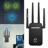 Maxbell Dual Band WiFi Extender 1200M 2.4/5.8GHz Black for Household Computer Home
