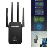 Maxbell Dual Band WiFi Extender 1200M 2.4/5.8GHz Black for Household Computer Home