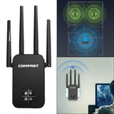 Maxbell Dual Band WiFi Extenders 4x Antennas 1200Mb Wireless Expander for Household