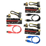 Maxbell PCIe Riser Adapter Extender Kit 1X-16x USB 3.0 Data Cable Mining Red Cord