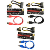Maxbell PCIe Riser Adapter Extender Kit 1X-16x USB 3.0 Data Cable Mining Red Cord