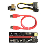 Maxbell PCIe Riser Adapter Extender Kit 1X-16x USB 3.0 Data Cable Mining Red Cord
