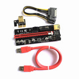 Maxbell PCIe Riser Adapter Extender Kit 1X-16x USB 3.0 Data Cable Mining Red Cord