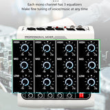Maxbell Audio Mixer 6-Channel Stereo Computer PC Input MP3 for Recording Webcast