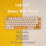 Maxbell 140keys PBT Keycaps Honey Milk Theme XDA Profile fit MX Switch Japanese Font