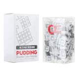 Maxbell PBT Pudding Keycaps 108 KeysDoubleshot Keycap Set for PC Gaming  Silver Gray