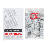 Maxbell PBT Pudding Keycaps 108 KeysDoubleshot Keycap Set for PC Gaming  Silver Gray