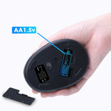 Maxbell Vertical Mouse Ergonomic Gaming Mice USB Receiver Laptop Black Battery