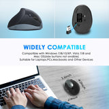 Maxbell Vertical Mouse Ergonomic Gaming Mice USB Receiver Laptop Black Battery