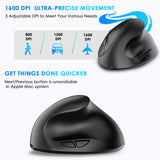 Maxbell Vertical Mouse Ergonomic Gaming Mice USB Receiver Laptop Black Battery