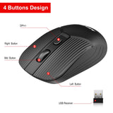 Maxbell Slim 2.4G Wireless Mouse for Laptop Battery Powered 800 1200 2400 DPI Black