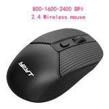 Maxbell Slim 2.4G Wireless Mouse for Laptop Battery Powered 800 1200 2400 DPI Black
