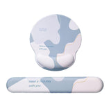 Maxbell Memory Foam Keyboard and Mouse Wrist Rest Pads Set w/Non Slip Base  Round