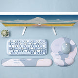 Maxbell Memory Foam Keyboard and Mouse Wrist Rest Pads Set w/Non Slip Base  Round