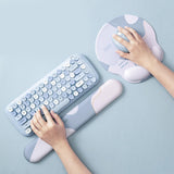 Maxbell Memory Foam Keyboard and Mouse Wrist Rest Pads Set w/Non Slip Base  Round