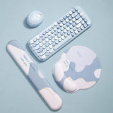 Maxbell Memory Foam Keyboard and Mouse Wrist Rest Pads Set w/Non Slip Base  Round