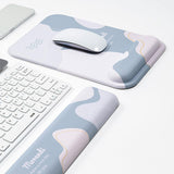 Maxbell Memory Foam Keyboard and Mouse Wrist Rest Pads Set w/Non Slip Base  Round