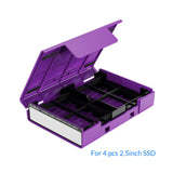 Maxbell Hard Drive Case with Label Universal Portable for 3.5"/3.5" Hard Drive Disk Purple