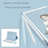 Maxbell Case Wireless Keyboard Mouse for Galaxy Tab S6 Lite 10.4 Non Slip Blue