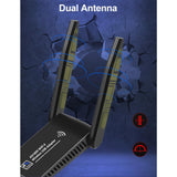 Maxbell USB WiFi Adapter 1800Mbps Dual Band W/ External Antenna WiFi 6 for PC Laptop