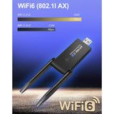 Maxbell USB WiFi Adapter 1800Mbps Dual Band W/ External Antenna WiFi 6 for PC Laptop