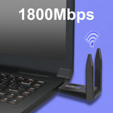 Maxbell USB WiFi Adapter 1800Mbps Dual Band W/ External Antenna WiFi 6 for PC Laptop