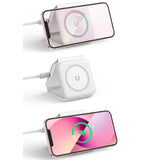 Maxbell 3 in 1 Wireless Charger with Night Light Portable with USB Cable for Office White