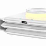 Maxbell 3 in 1 Wireless Charger with Night Light Portable with USB Cable for Office White