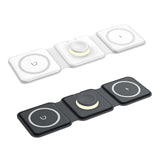 Maxbell 3 in 1 Wireless Charger with Night Light Portable with USB Cable for Office White