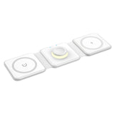 Maxbell 3 in 1 Wireless Charger with Night Light Portable with USB Cable for Office White