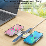 Maxbell 3 in 1 Wireless Charger with Night Light Portable with USB Cable for Office White