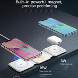 Maxbell 3 in 1 Wireless Charger with Night Light Portable with USB Cable for Office White
