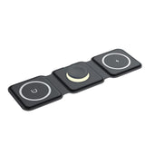 Maxbell 3 in 1 Wireless Charger with Night Light Portable with USB Cable for Office Black