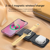 Maxbell 3 in 1 Wireless Charger with Night Light Portable with USB Cable for Office Black