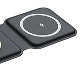 Maxbell 3 in 1 Wireless Charger with Night Light Portable with USB Cable for Office Black