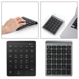 Maxbell Anti Slip Bluetooth Number Pad 28 Keys Number Numpad for PC Windows Computer Black