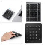 Maxbell Anti Slip Bluetooth Number Pad 28 Keys Number Numpad for PC Windows Computer Black